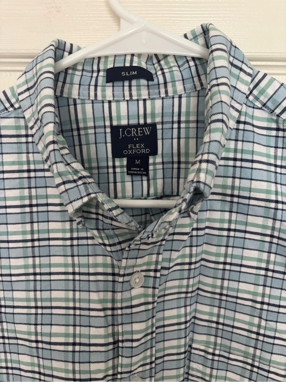 J. Crew Men’s Flex Blue Plaid Button-Down Shirt